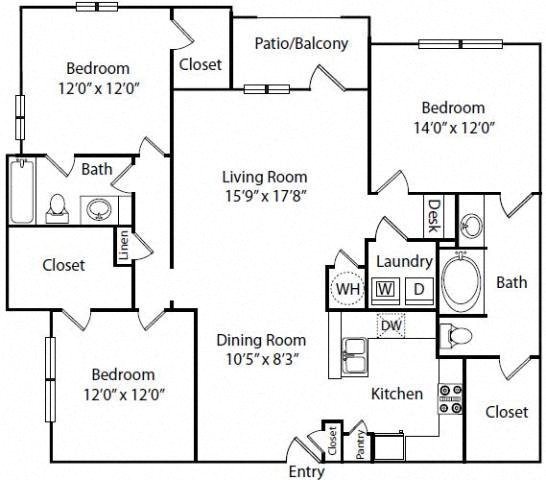 Floor plan layout diagram for 3A Renovation 2